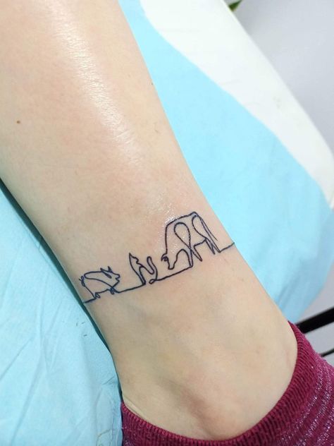 Cow And Pig Tattoo, Farm Animals Tattoo, Livestock Tattoo, Tiny Cow Tattoo, Barn Tattoo, Farm Tattoo, Grandpa Tattoo, Tattoo Animals, Pig Tattoo