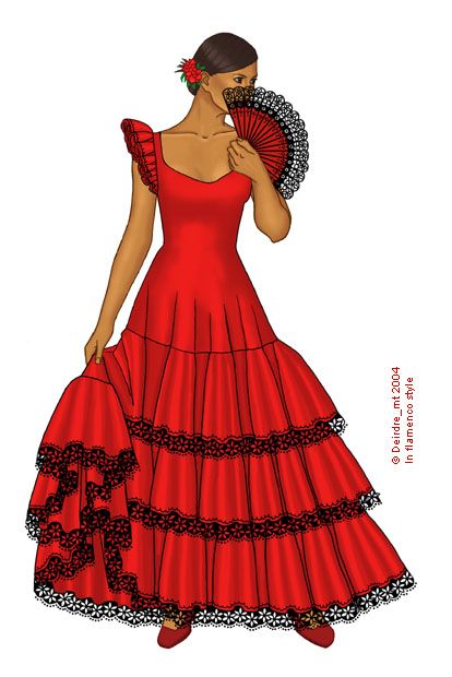 Flamenco Skirt, Alternative Dress, Spanish Dress, Spanish Woman, Flamenco Dress, Tango Dress, Dress Sketches, Dress Drawing, A Kiss