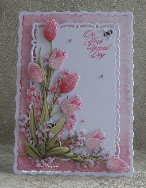 Into Summer Expansion pack: Carnation Crafts Anniversary Cards, Floral Birthday Cards Handmade, Carnation Crafts Cards, Feminine Birthday Cards, Floral Cards Handmade, Flower Card Ideas, Tulip Card, Wedding Fairy, Tulips Card