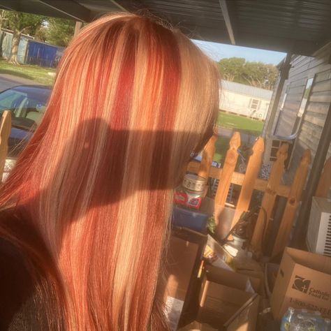 Balayage Hair Red And Blonde, Red Blonde Hair Black Women, Red Orange And Blonde Hair, Red And Blond Curly Hair, Red Hair Streaks Blonde, Red N Blonde Hair, Copper Red And Blonde Hair Color, Blonde And Red Hair Black Women, Blond And Orange Hair