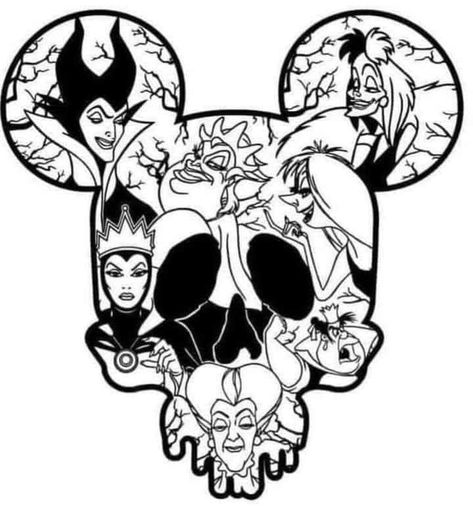 Disney Silhouette, Idee Cricut, Cricut Halloween, Pinturas Disney, Disney Coloring Pages, Disney Tattoos, Cricut Craft Room, Disney Crafts, Cricut Creations