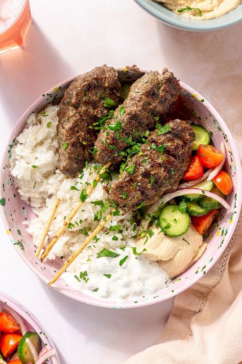 Beef Kafta Recipe - Fed & Fit Kafta Recipe, Meal Prepped Lunches, Beef Kafta, Pork Casserole, Fed And Fit, Leftover Beef, Beef Kabobs, Barbacoa Beef, Flavorful Vegetables