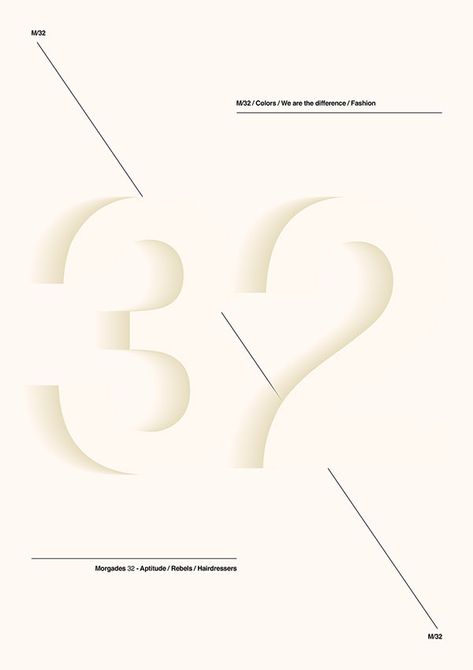 Posters By Xavier Esclusa / M32 Hairdressers Minimalist Poster Design, Wedding Photography Website, Typography Layout, Web Graphic Design, Branding Tips, Print Layout, Board Inspiration, Poster Designs, Layout Inspiration