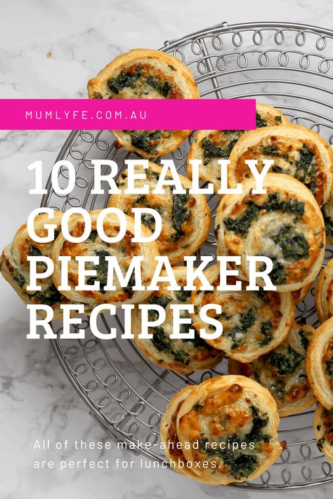 10 really good pie maker lunchbox recipes - Mumlyfe Breville Pie Maker, Pie Maker Recipes, Small Pies, Mini Pie Maker, Vegetarian Pie, Mini Pie Recipes, Tomato Pie Recipe, Lunchbox Recipes, Just Pies