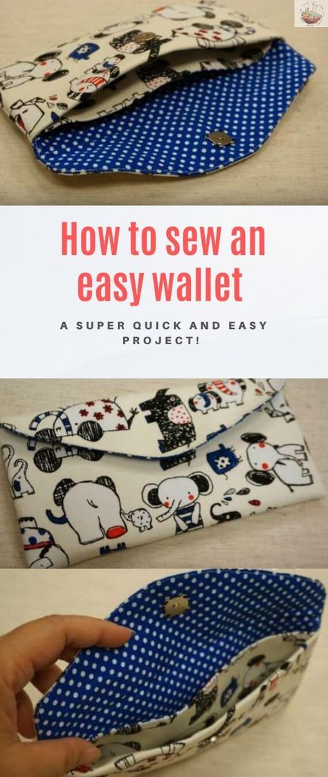 Fabric Coin Purse Diy Free Pattern, Easy Wallet Pattern, Diy Wallet Pattern Free, Diy Wallet Pattern, Fabric Wallets, Wallet Pattern Free, Wallet Sewing Pattern, Sew Wallet, Denim Bag Patterns