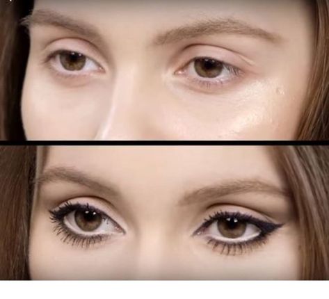 Using a nude eyeliner White Eyeliner Highlight, White Eyeliner Lower Lash Line, Makeup With White Eyeliner Under Eye, White Eyepencil Eye, White Bottom Eyeliner, White Water Line Makeup Looks, White Eyeliner Makeup Waterline, White Eyeliner Under Eye, White Under Eyeliner