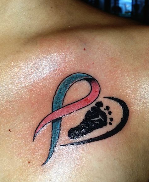 Baby Memorial Tattoos, Pregnancy Tattoo, Baby Angel Tattoo, Awareness Tattoo, Bracelet Tattoo, Ribbon Tattoos, Family Tattoo, Tattoo Collection, Baby Loss