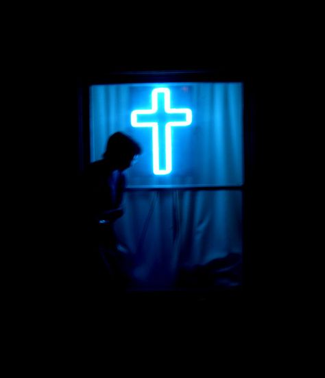 blue At The Cross, Photo Download, Hd Images, The Cross, Free Photo, More Pictures, Blue Light, Neon, Wall