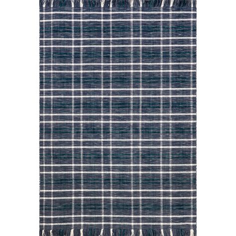 Brooklyn Rug Co Loretta Plaid Wool Fringe Area Rug - Bed Bath & Beyond - 39484023 Nuloom Rugs, Rustic Area Rugs, Kitchen Blue, Plaid Rug, Area Rug Blue, Rug For Living Room, Rug Blue, Accent Rugs, Wool Area Rug