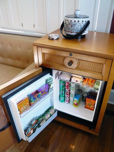 Mini Fridge Nightstand, Mini Fridge Built In Cabinet, Hide Mini Fridge In Bedroom, Guest Room Mini Fridge, Mini Fridge In Office, Hide A Mini Fridge, Hide Mini Fridge, Hidden Mini Fridge In Bedroom, Enclosed Deck