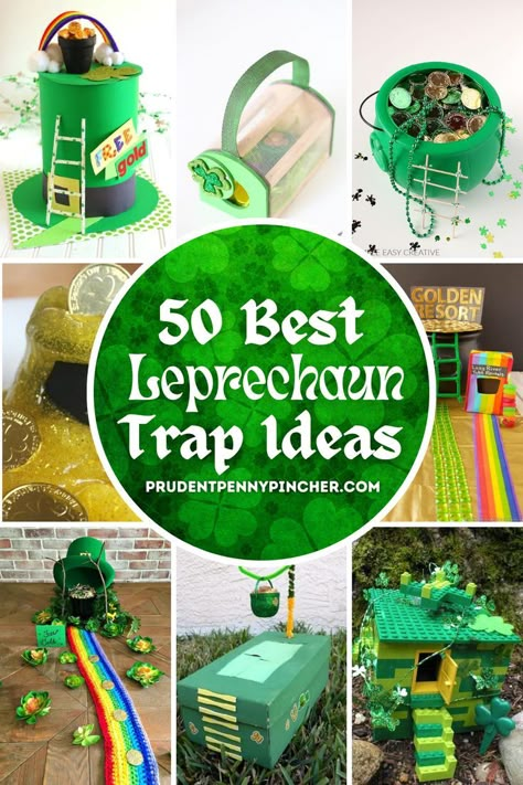 Celebrate St. Patrick's Day with these fun and easy Leprechaun Trap Ideas. Whether you are looking for topo hat traps or box traps, there are plenty of DIY leprechaun traps to make with kids. These leprechaun trap projects make great St Patrick’s Day crafts for kids of all ages including kindergarten and preschool. Easy Leprechaun Trap, Leprechaun Trap Ideas, Diy Leprechaun, Leprechaun Trap Project, Leprechaun Trap, St Patricks Day Crafts For Kids, St Patrick Day Activities, Penny Pincher, Saint Patties