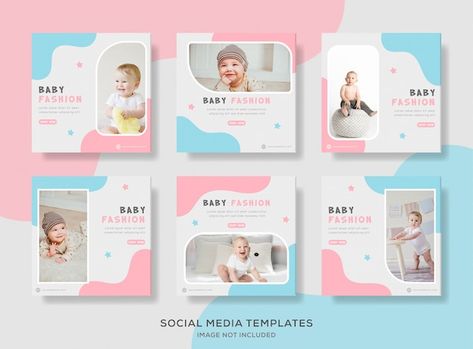 Baby Birthday Announcement, Baby Template, Kids Banner, Instagram Grid Design, Fashion Sale Banner, Baby Layouts, Banner Design Inspiration, Instagram Template Design, Discount Banner