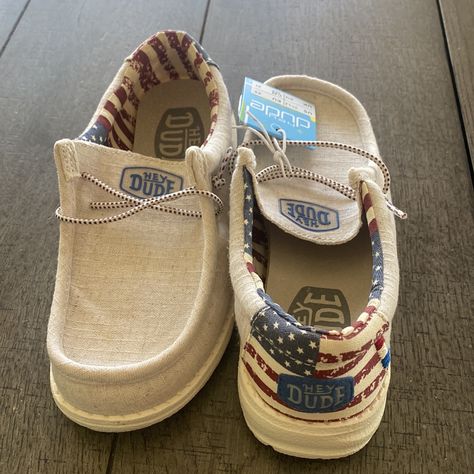 Hey Dude Kids Wally Youth American Flag Shoes Nwt Size Us Y1 Hay Dude Shoes, Country Girl Shoes, Country Hey Dudes, Heydudeshoes Women, Baby Hey Dudes, Hey Dudes Shoes Women, American Flag Hey Dudes, Hay Dudes, Cute Hey Dudes