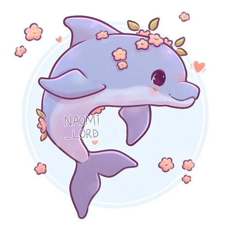 Cute Dolphin Drawing Kawaii, Naomi Lord Art, Naomi Lord, Dolphin Drawing, Cartoon Dolphin, Dolphin Art, Baby Animal Drawings, Cute Kawaii Animals, A Dolphin