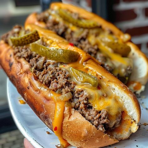 How to Make Philly Cheese Steak Sloppy Joes – Charm Recipes Philly Cheese Steak Sloppy Joes Crockpot, Sloppy Joe Fries, How To Make Philly Cheese Steak, Hoggie Subs, Philly Cheese Steak Sloppy Joes, Cheese Steak Sloppy Joes, Stadium Food, Stuffed Garlic Bread, Fried Chicken Batter