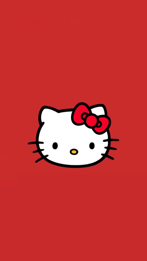 Red Wallpaper Hello Kitty, Hello Kitty Red Wallpaper, Hello Kitty Wallpaper For Phone, Red Hello Kitty Wallpaper, Red Sanrio, Red Hello Kitty, 헬로키티 배경화면, Botanical Flowers Print, Kitty Aesthetic