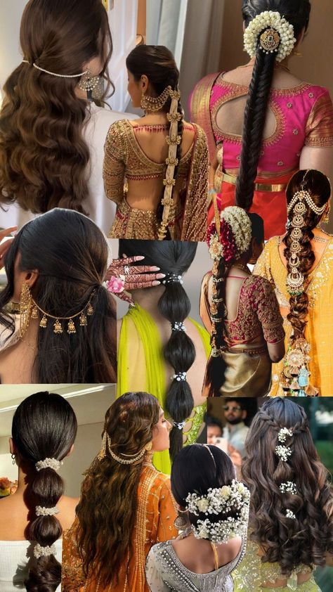 Indian hairstyles Weeding Hairstyle Juda Braid Flower Bun open hairs flowers styling Bridal hairs bridesmaid hairstyle Open Hair Hairstyles, Hairstyle Juda, Braid Flower, Hairstyles Juda, Bridesmaid Indian, Bridesmaid Hairstyle, Flower Bun, Open Hair, Flower Braids