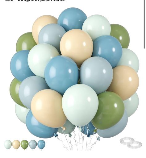 Blue And Green Balloons, Green Balloons, Balloons For Birthday, Blue Fog, Fog Blue, Balloon Chain, Balloon Kit, Green Balloon, Green Retro