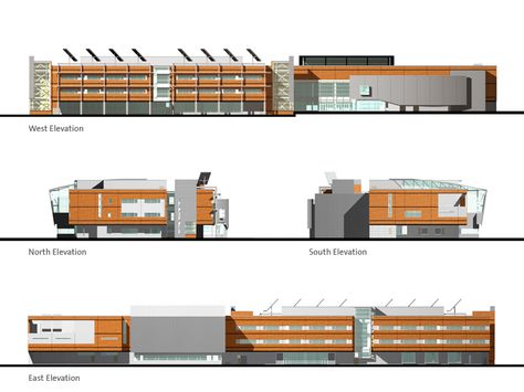 Schools Elevation Design, Elevation Design For School, School Elevation Design Architecture, High School Design Architecture, School Building Elevation, School Facade Design, School Elevation Design, Modern School Exterior, School Elevation