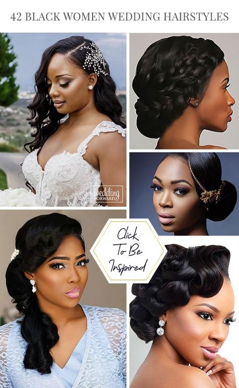 42 Black Bride Makeup Ideas ❤ Looking for the suitable black women wedding hairstyles? We are offering some interesting wedding hairstyles that look great. ‎#wedding #weddinghairstyles #blackbridemakeupideas Black Bride Makeup, Bride Makeup Ideas, Wedding Hairstyles For Black Women, Black Bridesmaids Hairstyles, Black Brides Hairstyles, Blond Rose, Black Wedding Hairstyles, Natural Wedding Hairstyles, American Hairstyles