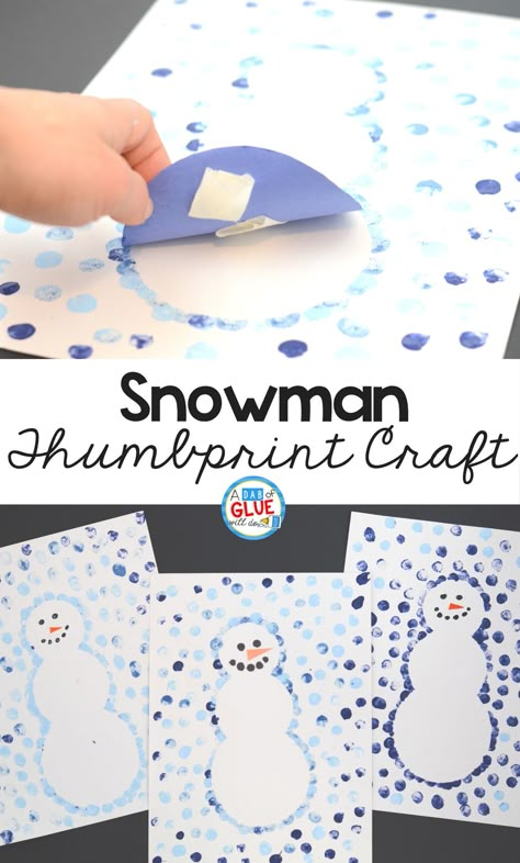 Create this Snowman Thumbprint Art in your kindergarten classroom as your next winter craft! It's a great fine motor snowman craft idea for kids. Thumbprint Art, Snowman Art, January Crafts, Snowman Craft, Winter Classroom, Winter Kindergarten, Winter Craft, Winter Preschool, Winter Crafts For Kids