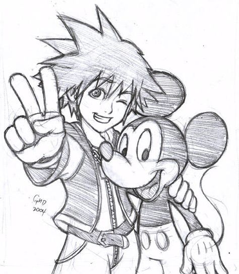 Sora and Mickey Sketch by gndagnor Kingdom Hearts Sketch, Mickey Sketch, Kingdom Hearts Worlds, Lyra Heartstrings, Kingdom Hearts Ii, Kingdom Hearts Fanart, Kingdom Hearts Art, Sora Kingdom Hearts, Kingdom Heart