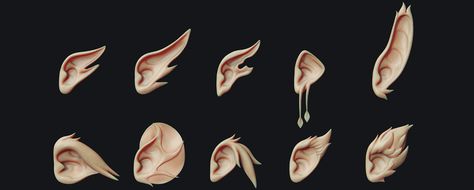 Zbrush - Fantasy Ears - IMM Brushes - Buy Royalty Free 3D model by pasco295 (@pasco295) [e5351e7] Fantasy Ears, Lip Types, Creature 3d, Face Brushes, Types Of Eyes, Cute Laptop Stickers, Drawing Expressions, Face Brush, Zbrush