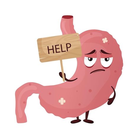 Cartoon sad stomach character with woode... | Premium Vector #Freepik #vector #stomach #gastric #gut #digestion Health Care Illustration, Stomach Illustration, Stomach Drawing, Sleep Meme, Healthy Stomach, Gastric Problem, Premium Vector Cartoon, Gut Brain, Science Crafts