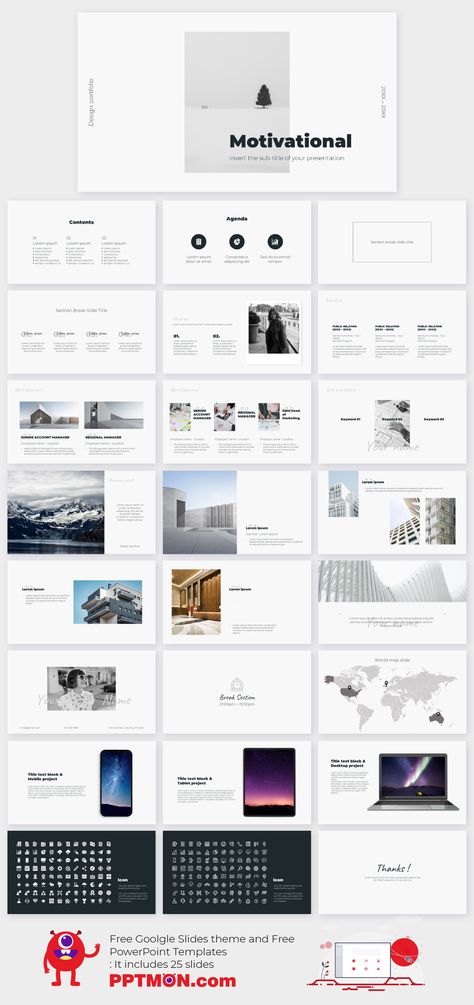 Motivational Free Google Slides Theme and PowerPoint Template – presentation by PPTMON Presentation Minimal Design, Divider Slide Design Powerpoint, Minimal Slide Design, Minimal Ppt Design, Minimal Powerpoint Design, Minimal Portfolio Design, Minimal Presentation Design, Business Model Template, Ppt Ideas