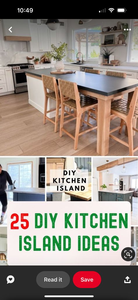 U Shape Kitchen Design With Island, Creative Kitchen Island Ideas, Diy Kitchen Island Extension, Build Your Own Kitchen Island, Kitchen Island Sizes, Kitchen Island Ideas Diy, Diy Island Kitchen, Diy Kitchen Island With Seating, Kitchen Peninsula Ideas