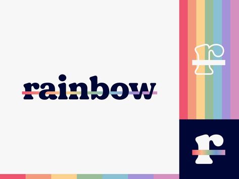 Logo Design Rainbow, Rainbow Branding Design, Rainbow Logo Design Ideas, Rainbow Logo Ideas, Queer Logo, Pride Branding, Fun Logos Inspiration, Rainbow Branding, Rainbow Graphic Design