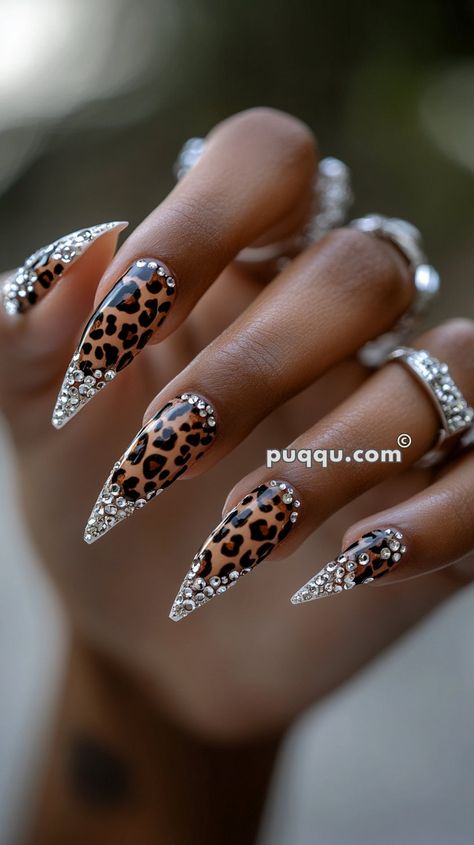 Fantasy Nails Designs, Jazzy Nails, Leopard Print Nail, Leopard Nail Designs, Cheetah Nail Designs, Fingernail Art, Cheetah Print Nails, Unghie Nail Art, Cheetah Nails