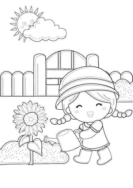 Coloring Pictures For Kids, Garden Coloring Pages, Spring Coloring Pages, Unicorn Coloring Pages, Easy Coloring Pages, Flower Printable, Cool Coloring Pages, Flower Coloring Pages, Art Drawings For Kids