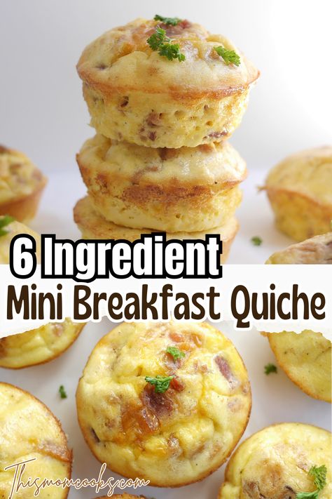 Muffin Tin Crustless Quiche, Crustless Quiche Mini Muffins, Miniature Breakfast Quiche, Freezer Mini Quiche, Mini Quiche Recipes Easy Crustless, Crustless Cheese Quiche Recipes Easy, Breakfast Ideas Easy Quick 3 Ingredients, Crustless Quiche Cups Muffin Recipes, Mini Breakfast Omelets