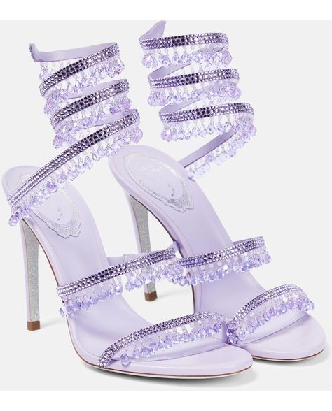 Rene Caovilla Chandelier Embellished Satin Sandals Banquet Party, Tassels Fashion, Crystal Shoes, Rene Caovilla, Rhinestone Sandals, Color Lines, Open Toe Sandals, Sandal Fashion, Crystal Pendant