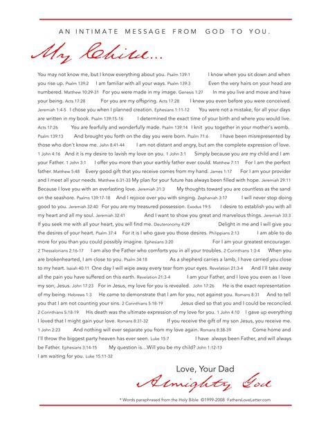 Shared with you from www.fathersloveletter.com     ---- Wow! I need to print this and frame it. And distribute it. Amazing. Letter From God, Father's Love, Special Letters, Abba Father, Scripture Reading, Letter To Yourself, Love Never Fails, Everything About You, Love Letter