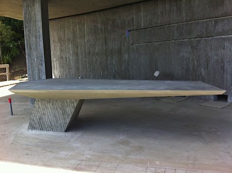 Concrete Cantilevered Desk | Architectoid  Designed by Nicholson Architects Concrete Furniture Design, Cantilever Table, Concrete Desk, Materials Board Interior Design, Hotel Lobby Design, Minimalist Kitchen Design, Concrete Furniture, Concrete Kitchen, Concrete Building