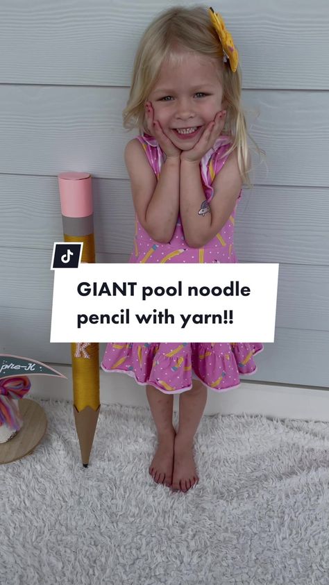 Pool Noodle Pencil Diy, Giant Pool, Diy Pencil, Pool Noodle, School Photo, Pool Noodles, School Memories, School Photos, Photo Prop