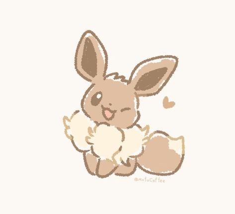 Cute Pokemon Pfp, Easy Pokemon Drawings, Eevee Cute, Kartu Pokemon, Cute Easy Doodles, Pokemon Eeveelutions, Cute Pokemon Pictures, Animal Doodles, Cute Sketches