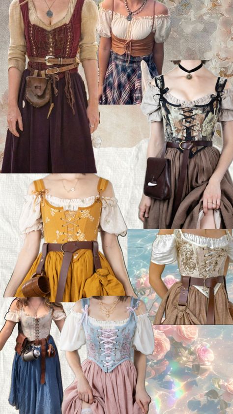 Medieval Faire Outfit, Plus Size Rennaisance Faire, Summer Ren Faire Outfit, Ren Faire Wench, Renfest Fairy, Bicolline Costumes, Ren Faire Corset Outfit, Cosplay Outfit Ideas, Ren Faire Princess