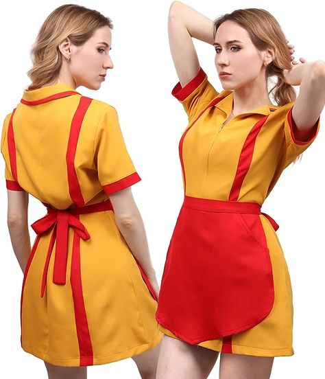 Waitress Costume, Yellow Uniform, Summer Cosplay, Waitress Uniform, Small Cakes, Easter Theme, Costume For Women, Party Halloween, Cosplay Dress