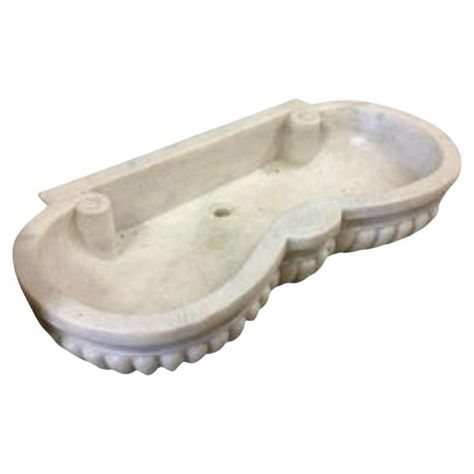 Check out this item from 1stdibs! Classical Marble Carved Stone Sink Basin: https://www.1stdibs.com/id-f_40652952 Antique Stone Sink, French Fountains, Limestone Sink, Marble Tub, Marble Carving, Stone Fountains, Italian Architecture, Sink Basin, Hand Carved Stone