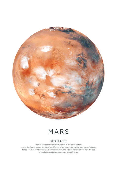 Solar System Facts, Finger Scan, Mars Pictures, Planet Pictures, Mars Poster, Mars Planet, Planet Colors, In Home Office, Minimalist Graphic Design