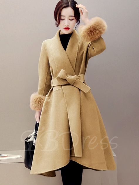 Tbdress.com offers high quality Wide Lapel Lace up Faux Fur Sleeve Women's Overcoat Overcoats unit price of $ 43.99. Plain Coats, Theatrical Romantic, Mode Mantel, Khaki Coat, Jane Seymour, Spring Coat, Long Sleeve Outerwear, Jennifer Love Hewitt, Women Overcoat