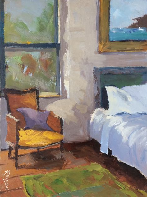 Paintings Of Interiors, Painting Of A Room, Richard Claremont, Abstract Art Painting Techniques, Interior Paintings, Cabin Art, Canvas Art Projects, Boat Art, Expressionist Art