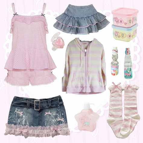 kawaii, cute, pink, yellow, blue, idea, aesthetic, outfit Cutecore Outfit, Kawaii Outfit Ideas, Kawaii Outfit, Silly Clothes, Gyaru Fashion, Kawaii Fashion Outfits, Swag Style, Swaggy Outfits, J Fashion