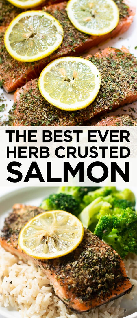 healthy salmon dinner recipe Feta Crusted Salmon, Herb Crusted Salmon Recipes, Easy Salmon Salad Recipes, Crusted Salmon Recipes Baked, Herbed Salmon, Gluten Free Fish Recipes, Easy Salmon Recipe, Crusted Salmon Recipes, Herb Crusted Salmon