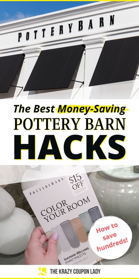 Looking for Pottery Barn hacks or how to save more money there? Us too! In fact we love shopping for Pottery Barn living room ideas even more when we get up to 70% off! Thanks to these shopping tips from The Krazy Coupon Lady, that Pottery Barn bedroom doesn’t have to break the bank. Whether you're looking for Pottery Barn furniture, bedding, rugs, or Pottery Barn Kids / Teen, we've got the tips you need to buy it for less, dare we say, cheap! We'll even tell you how to get Pottery Barn Coupons! Barn Living Room Ideas, Pottery Barn Bedding Ideas, Pottery Barn Teen Bedroom, Pottery Barn Diy Decor, Pottery Barn Living Room Ideas 2024, Pottery Barn Decorating Ideas, Pottery Barn Bathroom Ideas, Pottery Barn Living Room Ideas 2023, Pottery Barn Teen Girl Bedroom