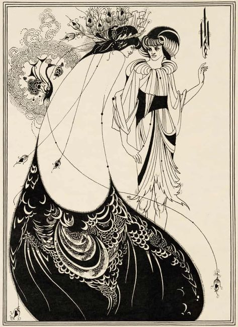 Peacock Skirt, Metro Pictures, Motifs Art Nouveau, Aubrey Beardsley, Tate Britain, Tattoo Art Drawings, The Peacock, Alphonse Mucha, Oscar Wilde