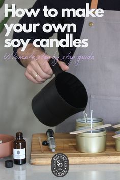 Melting Soy Wax For Candles, Soy Wax Candle Making For Beginners, Candle Making Steps, How To Pour Your Own Candles, Soy Wax Candle Temperature, How To Make A Soy Candle, Candle Making Step By Step, Home Made Candles How To Make, Candle Making Temperatures